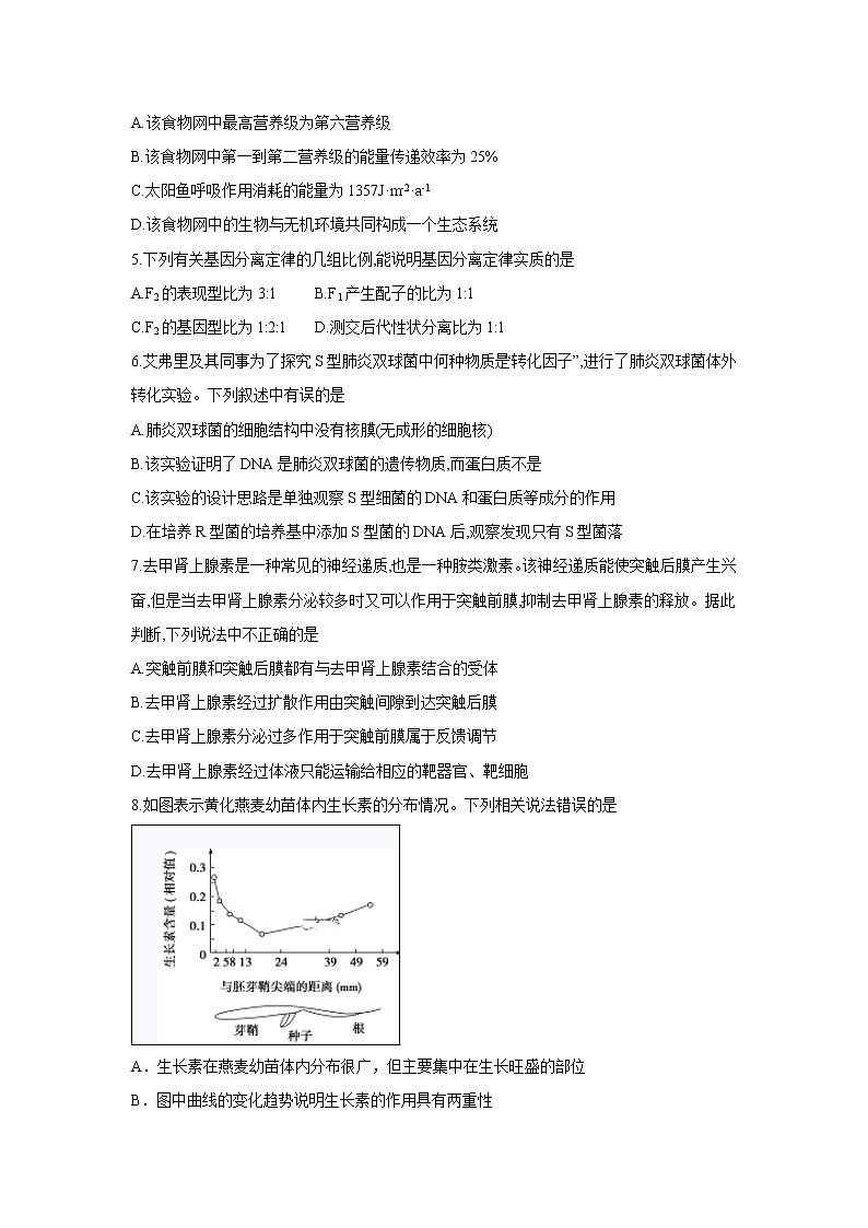 【生物】四川省宜宾市叙州区第二中学2019-2020学年高二上学期期末模拟考试生物试题02