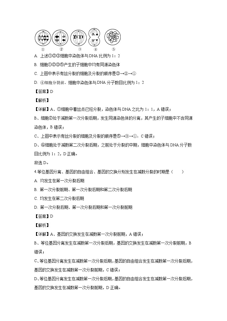 【生物】重庆市江北中学2019-2020学年高二上学期期末考试试题（解析版）第2页