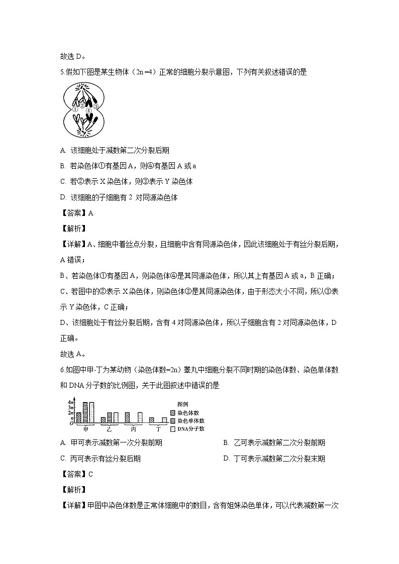 【生物】重庆市江北中学2019-2020学年高二上学期期末考试试题（解析版）第3页