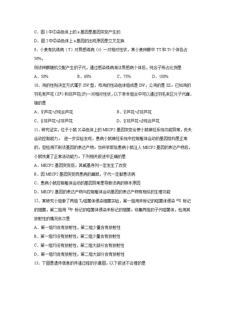 【生物】安徽省黄山市2019-2020学年高二下学期期末考试试卷03