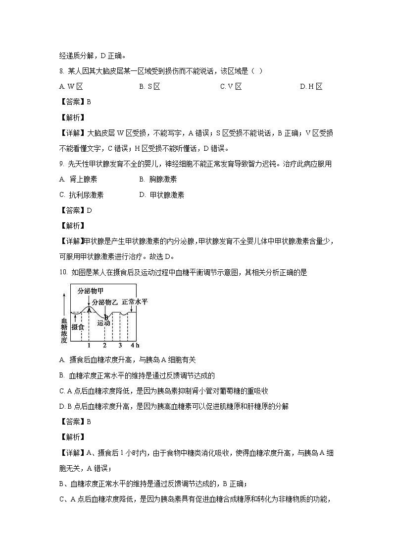 【生物】甘肃省白银市会宁县四中2019-2020学年高二下学期期末考试试题（解析版）03