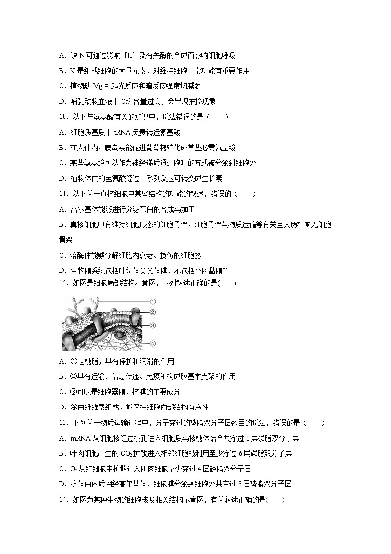 【生物】黑龙江省鹤岗市第一中学2019-2020学年高二下学期期末考试试卷第3页