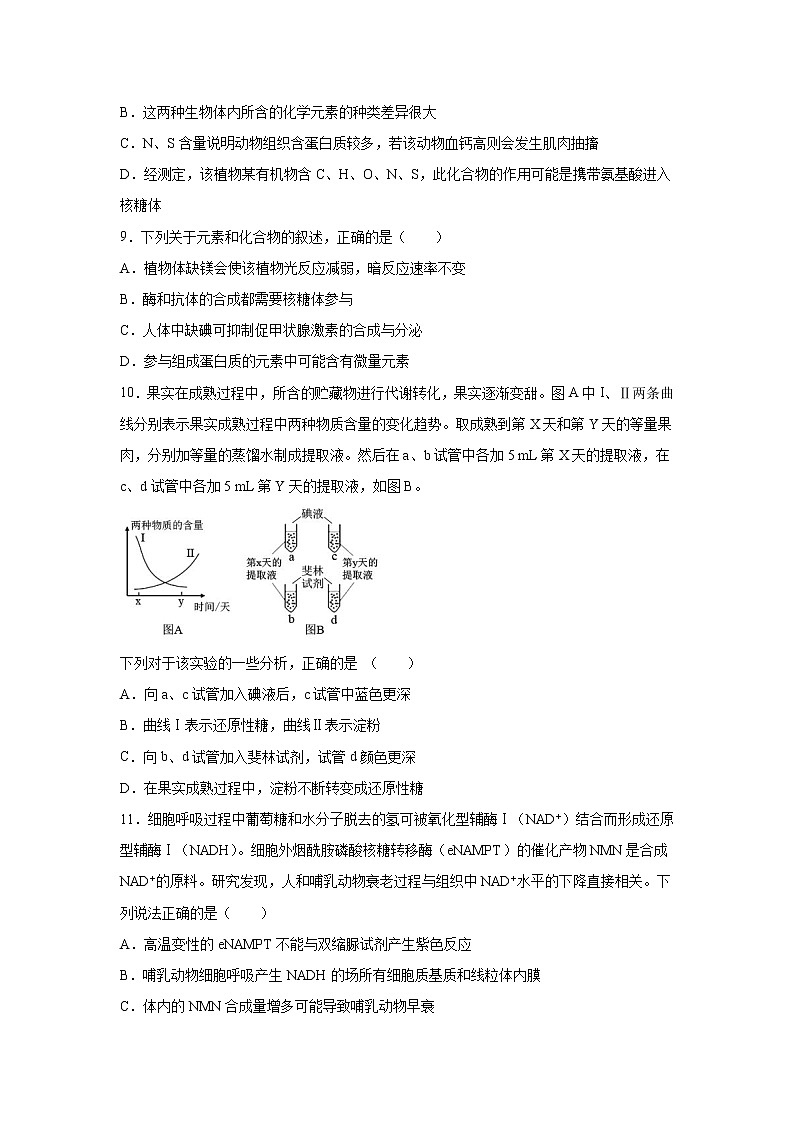 【生物】黑龙江省双鸭山市第一中学2019-2020学年高二下学期期末考试试题03