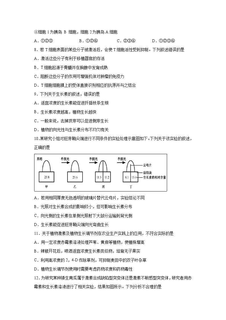 【生物】湖北省名师联盟2019-2020学年高二上学期期末考试备考精编金卷（B）试题（解析版）03