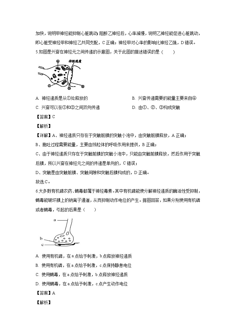 【生物】湖北省宜昌市部分示范高中教学协作体2019-2020学年高二期末考试试题（解析版）03