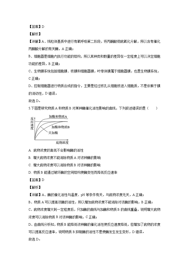 【生物】湖南省衡阳市一中2019-2020学年高二上学期期末考试试题（解析版）第3页