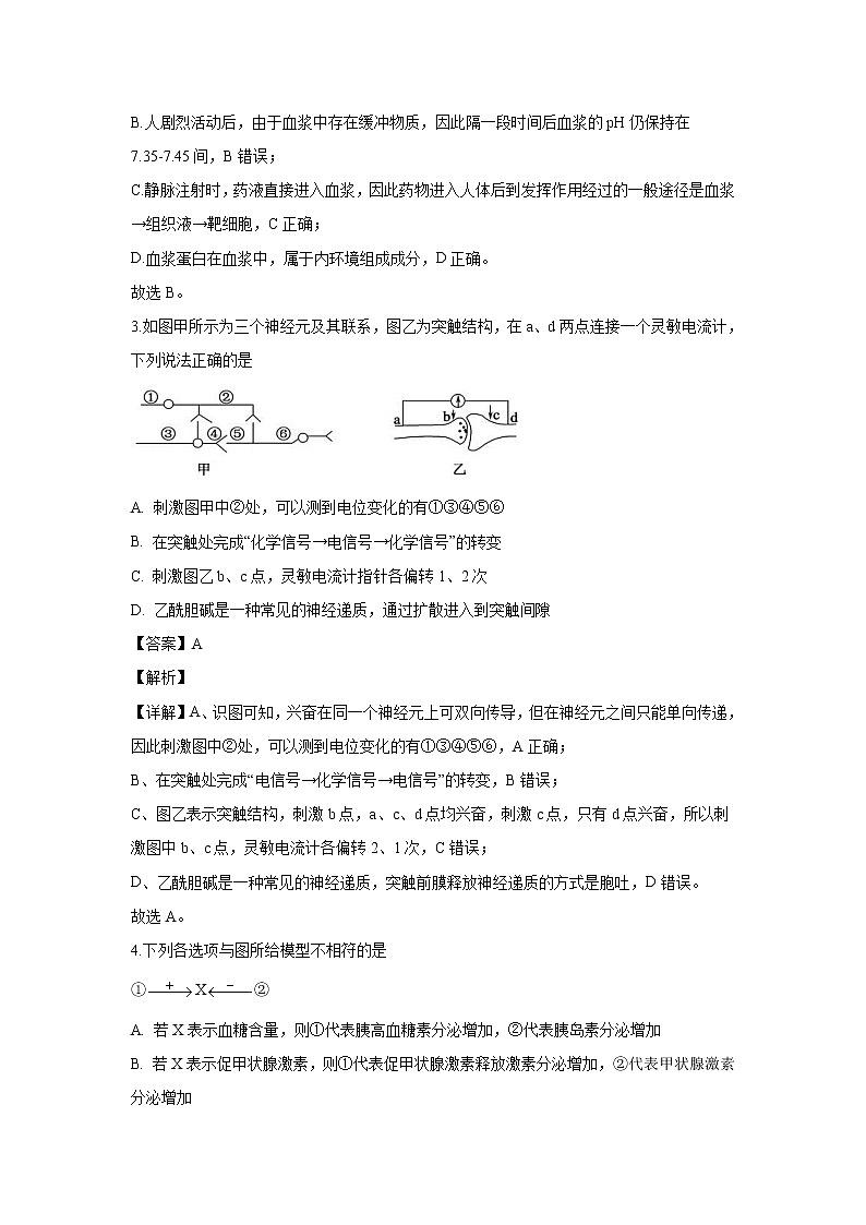 【生物】湖南省邵阳市邵东县创新实验学校2019-2020学年高二上学期期末考试试题（解析版）02