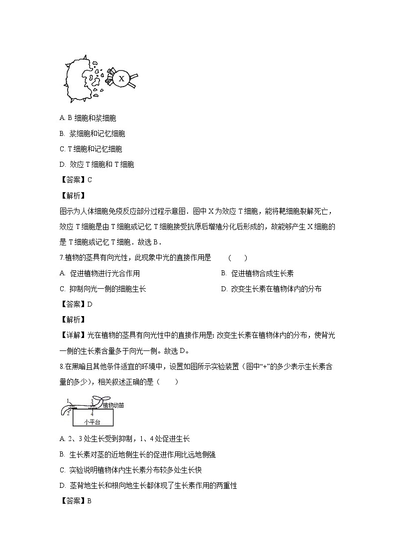 【生物】黑龙江省大庆中学2019-2020学年高二上学期期末考试试题（解析版）03