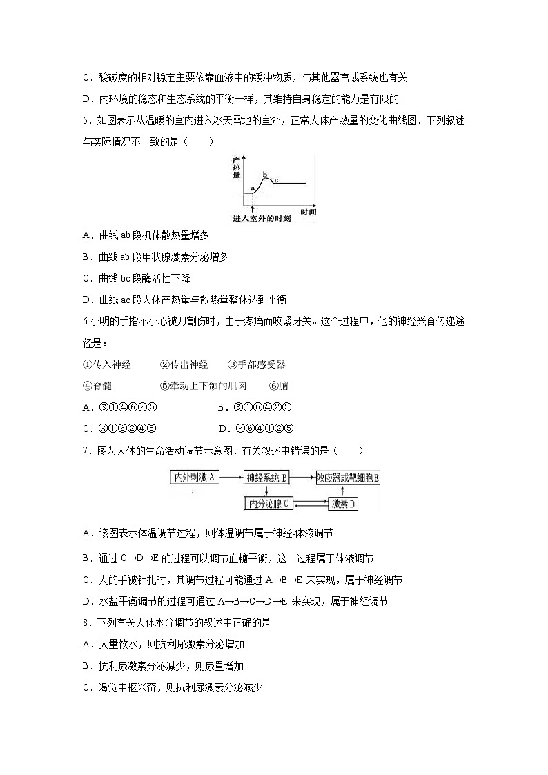 【生物】江西省南昌市八一中学、洪都中学等六校2019-2020学年高二上学期期末联考试题02