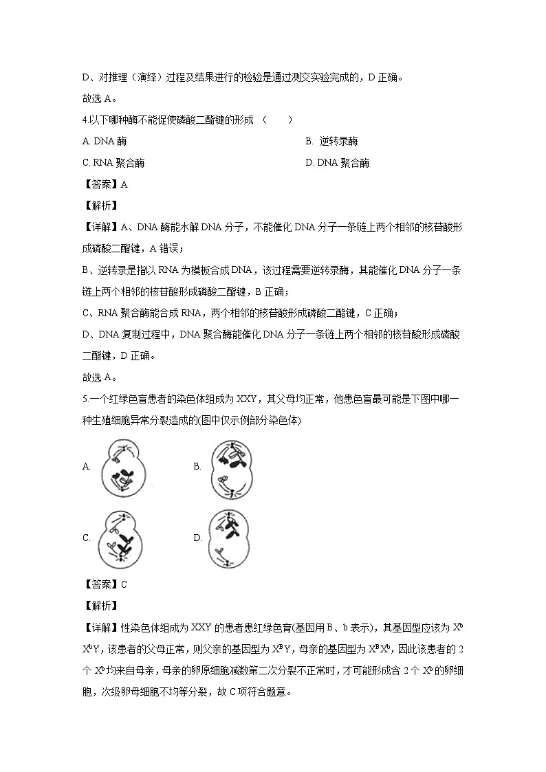 【生物】江西省上饶市2019-2020学年高二上学期期末考试试题（解析版）第2页