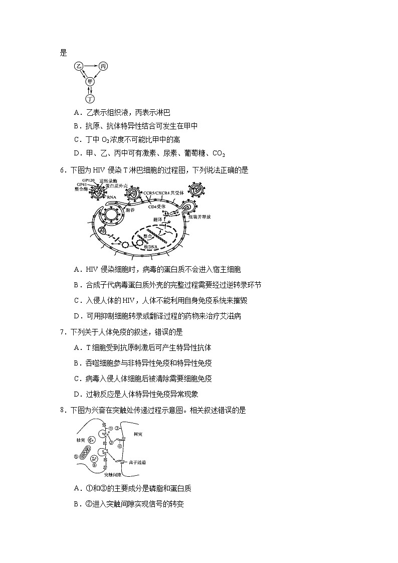 【生物】江苏省如皋中学2019-2020学年高二上学期期末教学质量调研试题第2页