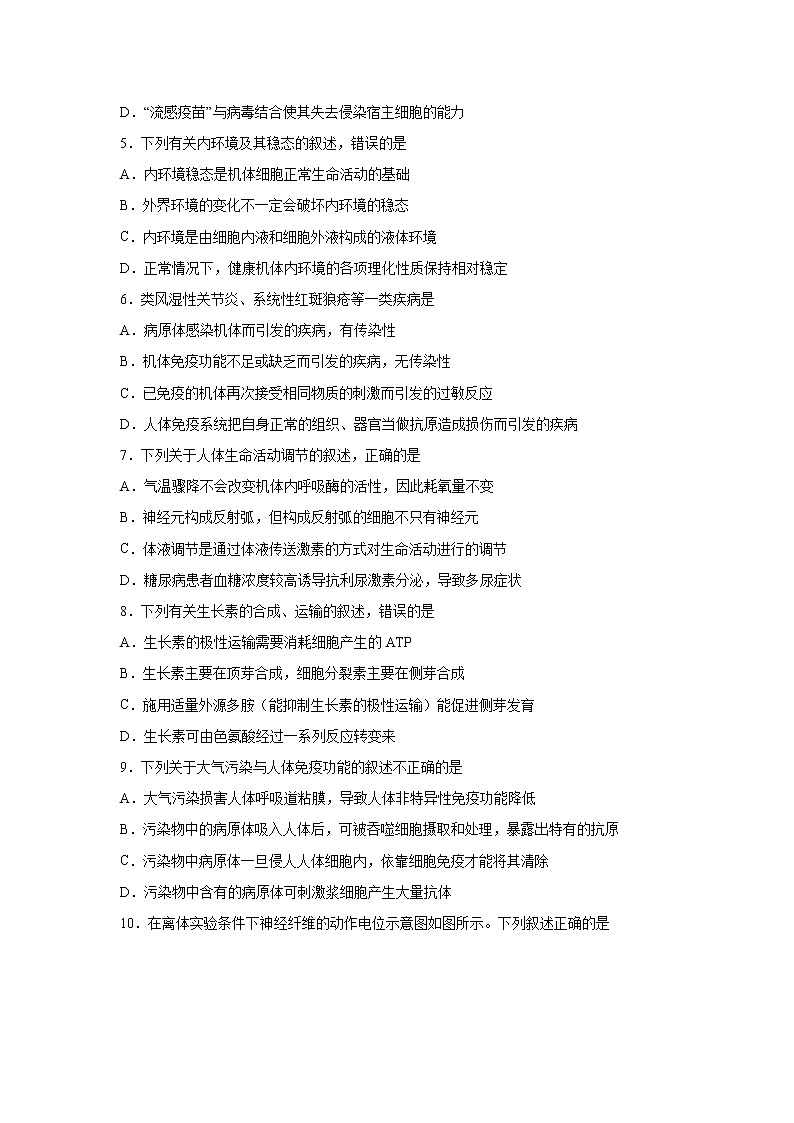 【生物】甘肃省张掖市临泽县第一中学2019-2020学年高二上学期期末模拟试题02