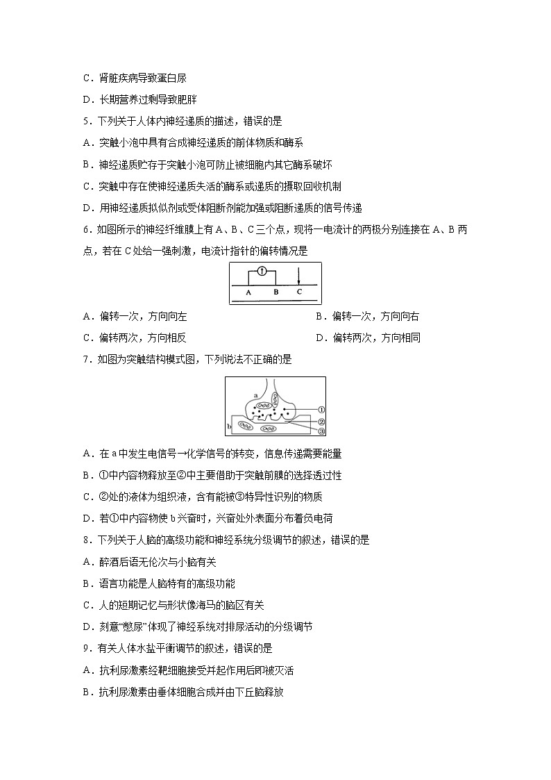 【生物】甘肃省张掖市山丹县第一中学2019-2020学年高二上学期期末模拟试题02