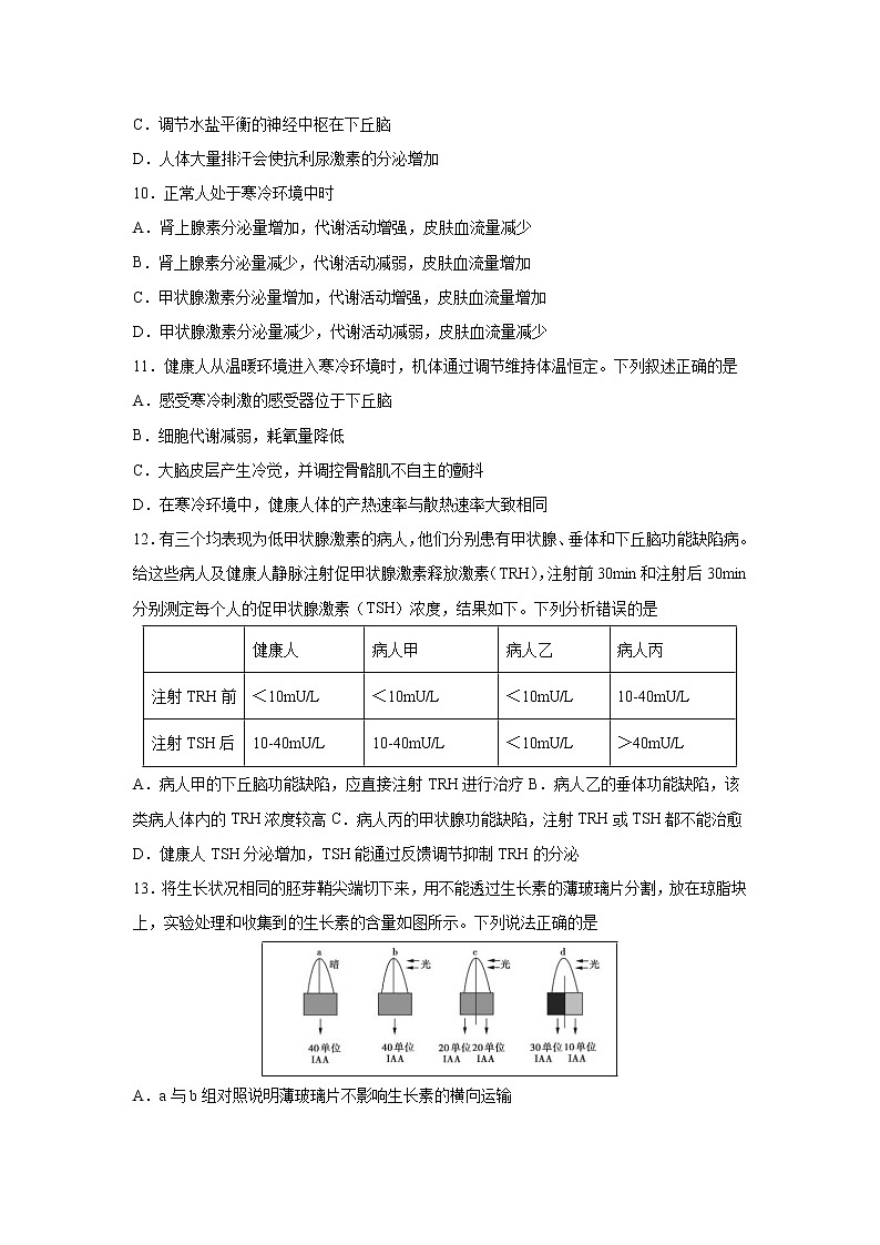【生物】甘肃省张掖市山丹县第一中学2019-2020学年高二上学期期末模拟试题03