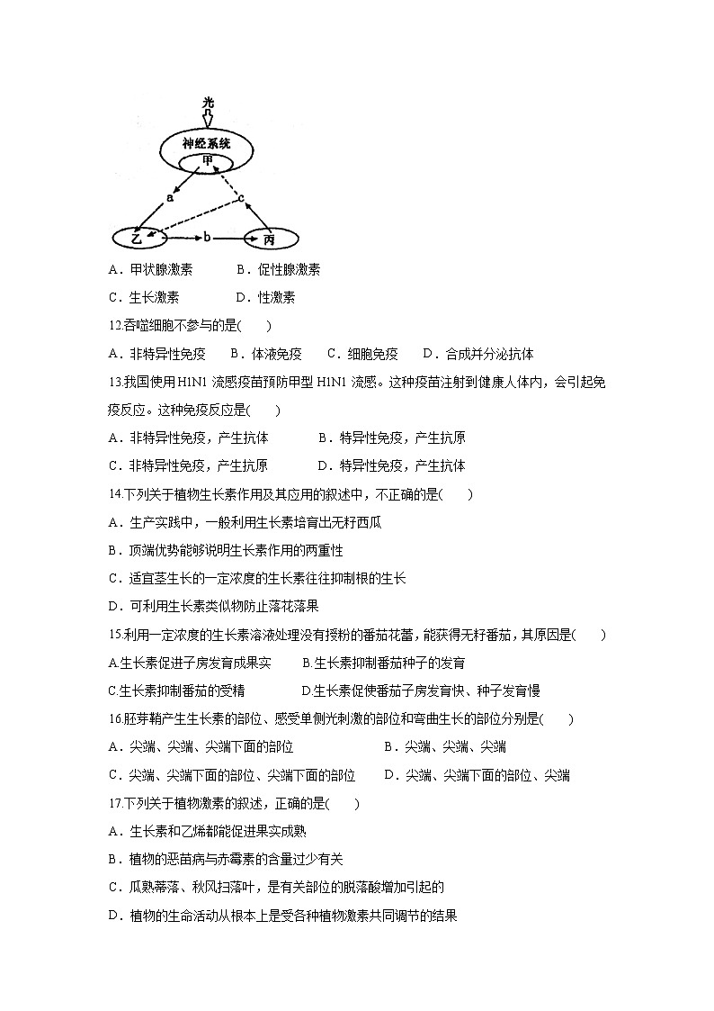 【生物】广东省湛江市2019-2020学年高二上学期期末考试试卷第3页