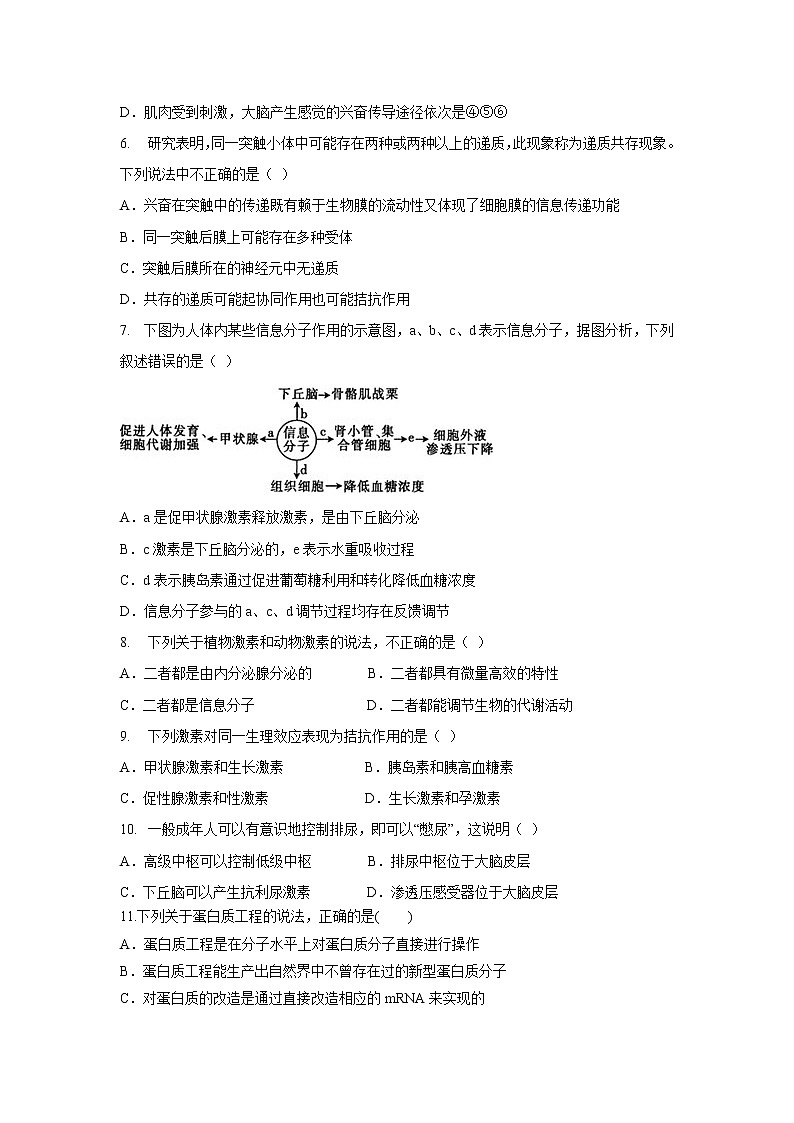 【生物】黑龙江省伊春市伊美区第二中学2019-2020学年高二上学期期末考试试题02
