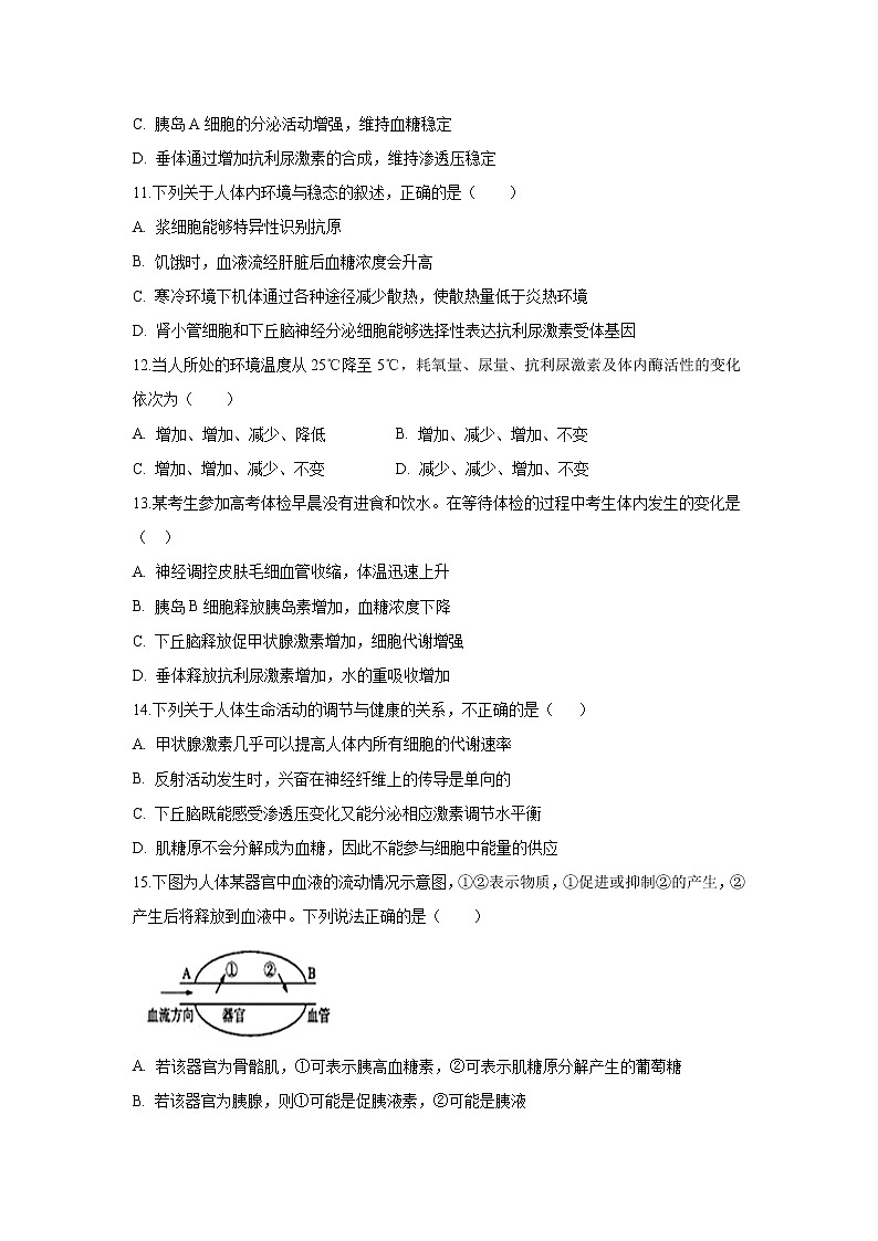 【生物】内蒙古包钢一中2019-2020学年高二上学期期中考试03