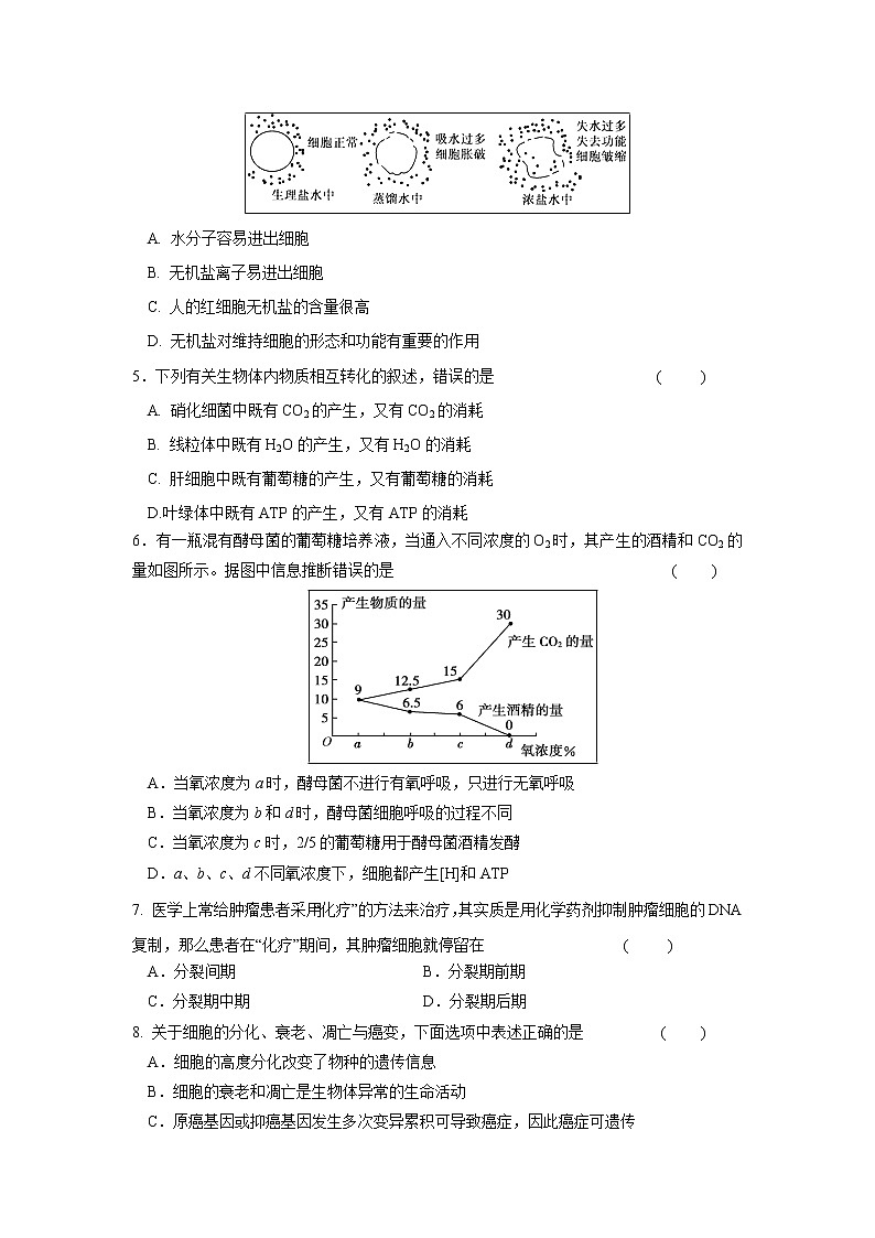 【生物】云南省玉溪一中2019-2020学年高二上学期期中考试02