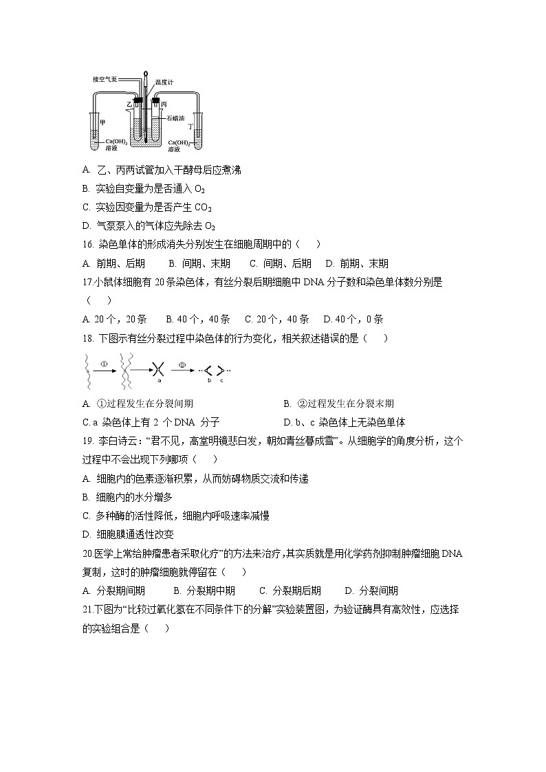 【生物】安徽省安庆市怀宁县第二中学2019-2020学年高二下学期期中线上检测试题03