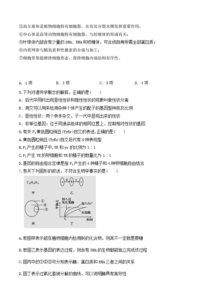 甘肃省会宁县第一中学2021届高三上学期第四次月考 生物(含答案)第2页