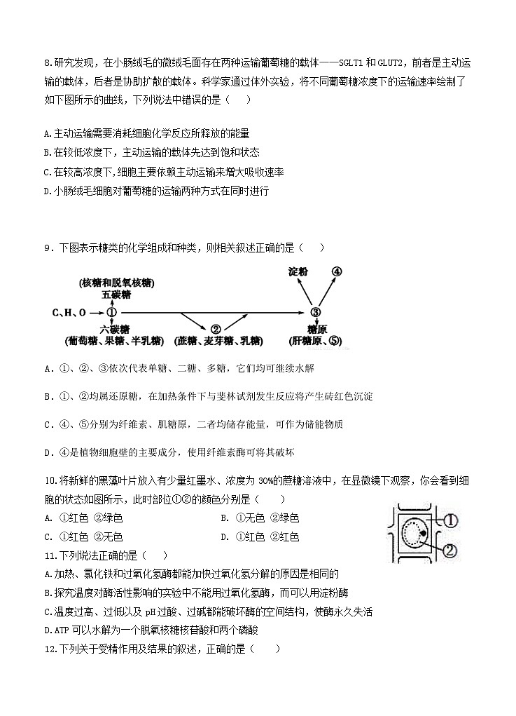 甘肃省会宁县第一中学2021届高三上学期第四次月考 生物(含答案)第3页