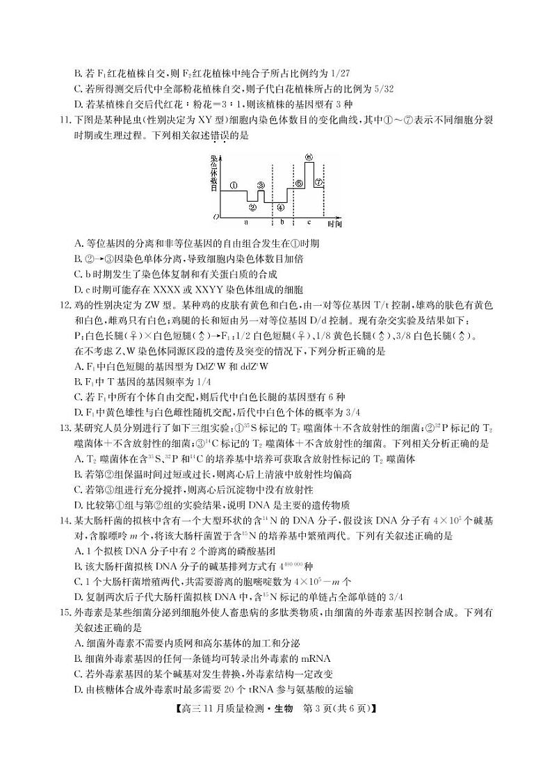 河南省郑州市、商丘市名师联盟2021届高三11月教学质量检测 生物（PDF版，含答案）第3页
