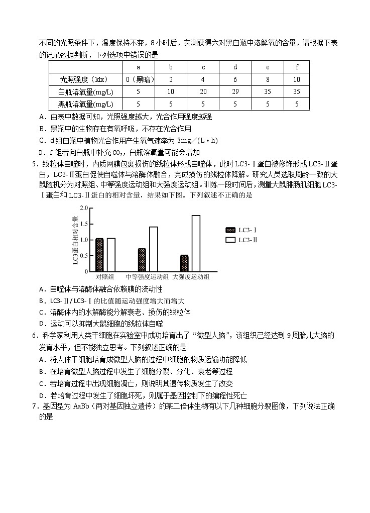 河北省唐山一中2021届高三上学期期中考试 生物(含答案)02