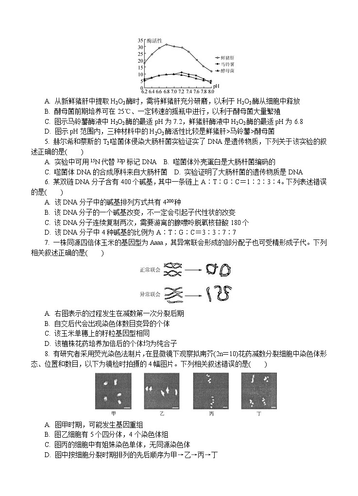江苏省苏州市2021届高三上学期期中考试 生物(含答案)02