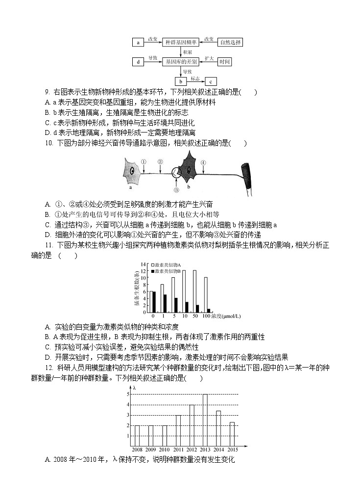 江苏省苏州市2021届高三上学期期中考试 生物(含答案)03