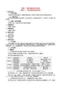 生物选修1《生物技术实践》课题1 微生物的实验室培养教案