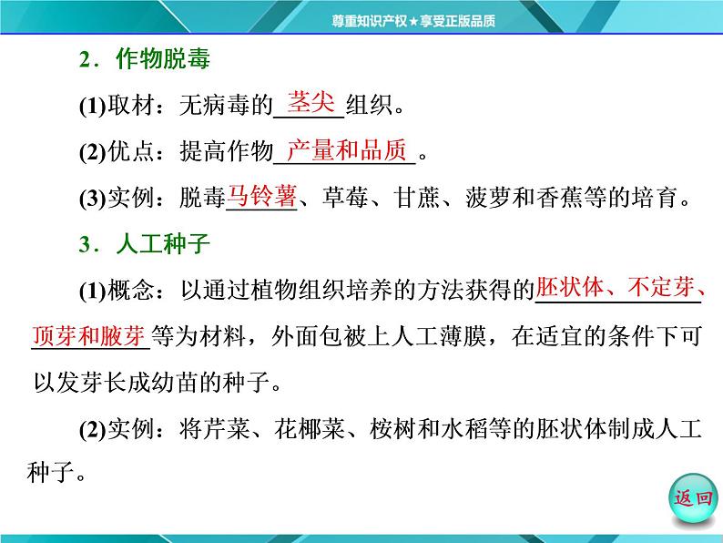 人教版选修3课件 第1部分 专题2 2.1 2.1.2 植物细胞工程的实际应用06