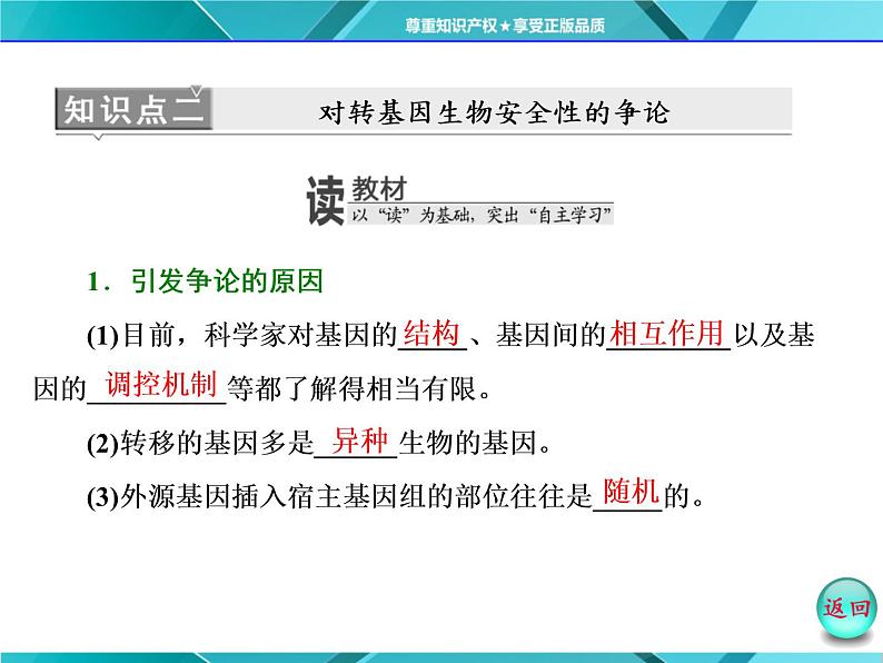 人教版选修3课件 第1部分 专题4 4.1 转基因生物的安全性08