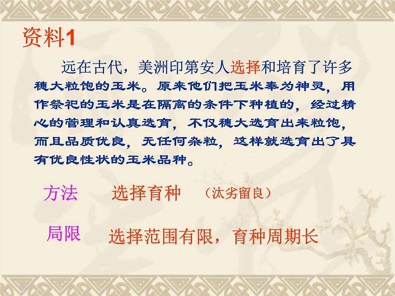 高中人教版生物必修2教学课件：6.1 杂交育种与诱变育种1 Word版含答案02