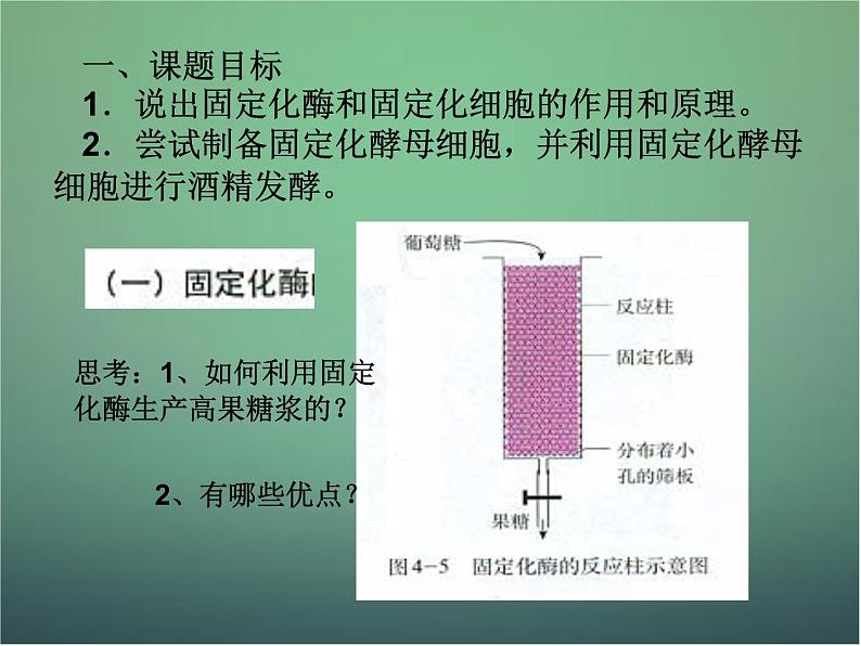 高中生物 4.3酵母细胞的固定化课件 新人教版选修104