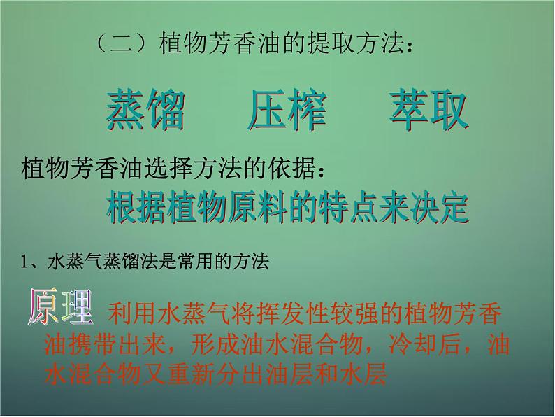 高中生物 6.1植物芳香油的提取课件 新人教版选修106