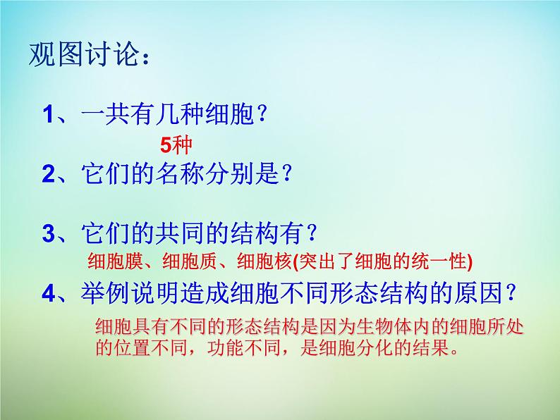 人教版高一生物必修1课件：1.2细胞的多样性和统一性03