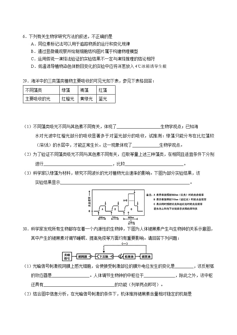 2019-2020广东省金山中学高三生物上学期期末试卷（下载版）02