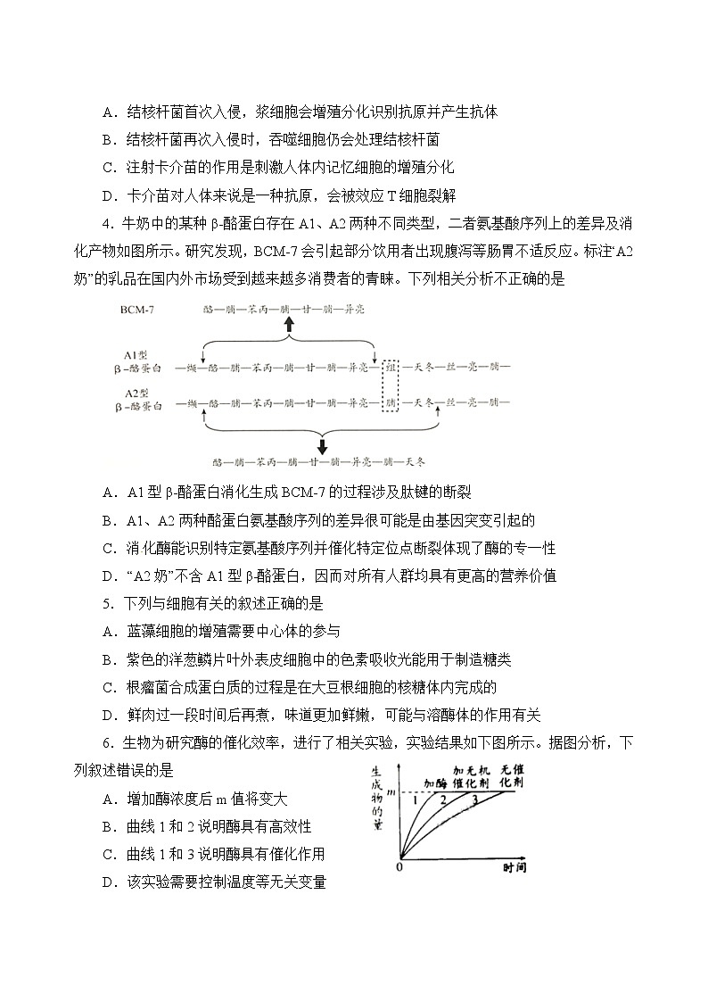 2019-2020湖北名师联盟高三生物上学期期末试卷A（下载版）02