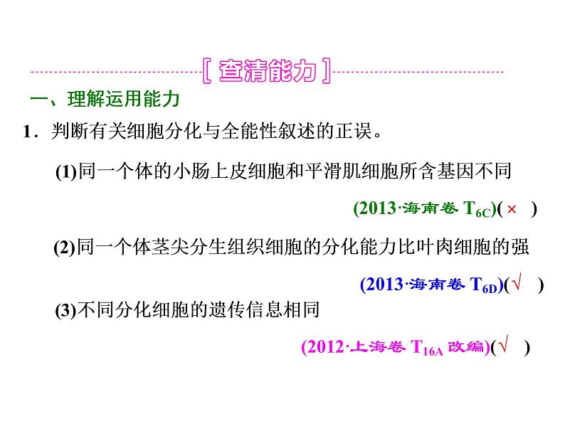 复习课件必修一： 细胞的分化、衰老、凋亡和癌变08