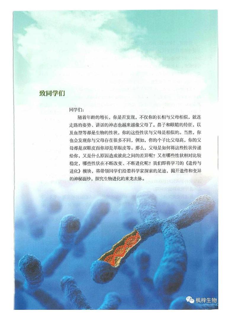 电子课本：新浙科版 2019新教材高中生物必修2 遗传与进化第3页