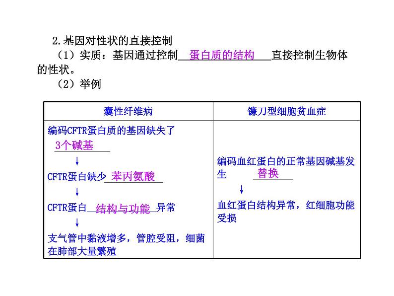 【人教版】高中生物必修二《 4.2 基因对性状的控制》课件105