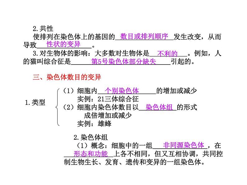 【人教版】高中生物必修二《 5.2 染色体变异》课件04