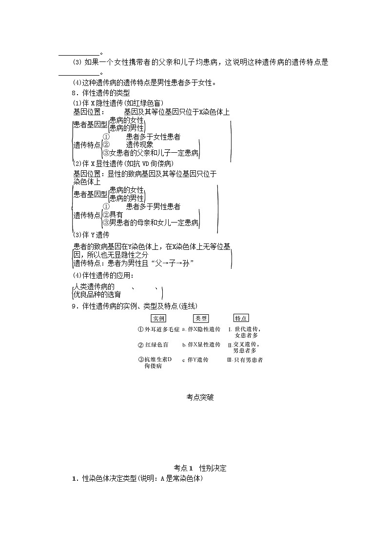 高考生物一轮总复习学案：第5单元 遗传的基本规律 第3讲 基因在染色体上伴性遗传03