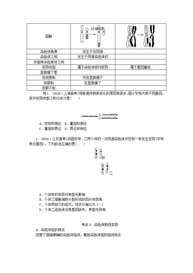 高考生物一轮总复习学案：第7单元 生物的变异与进化 第2讲 染色体变异03