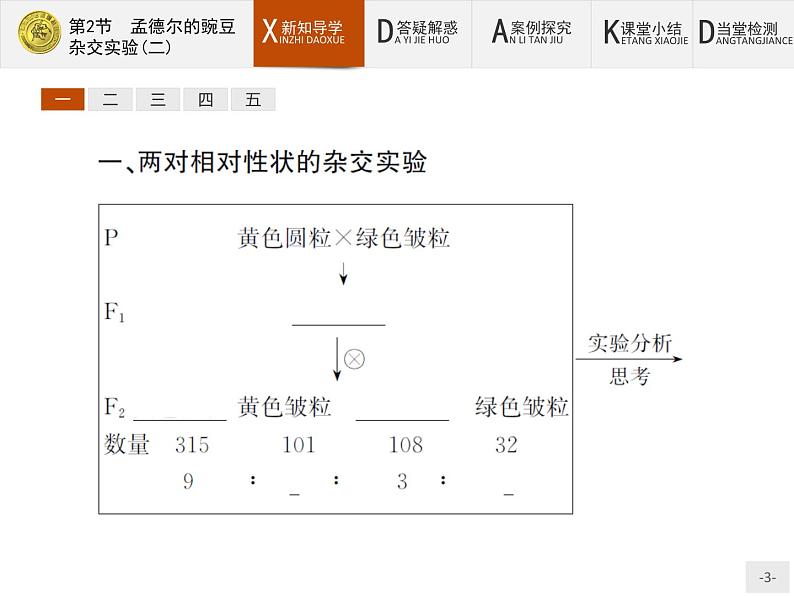 高中生物人教版必修2课件：1.2 孟德尔的豌豆杂交实验（二）第3页