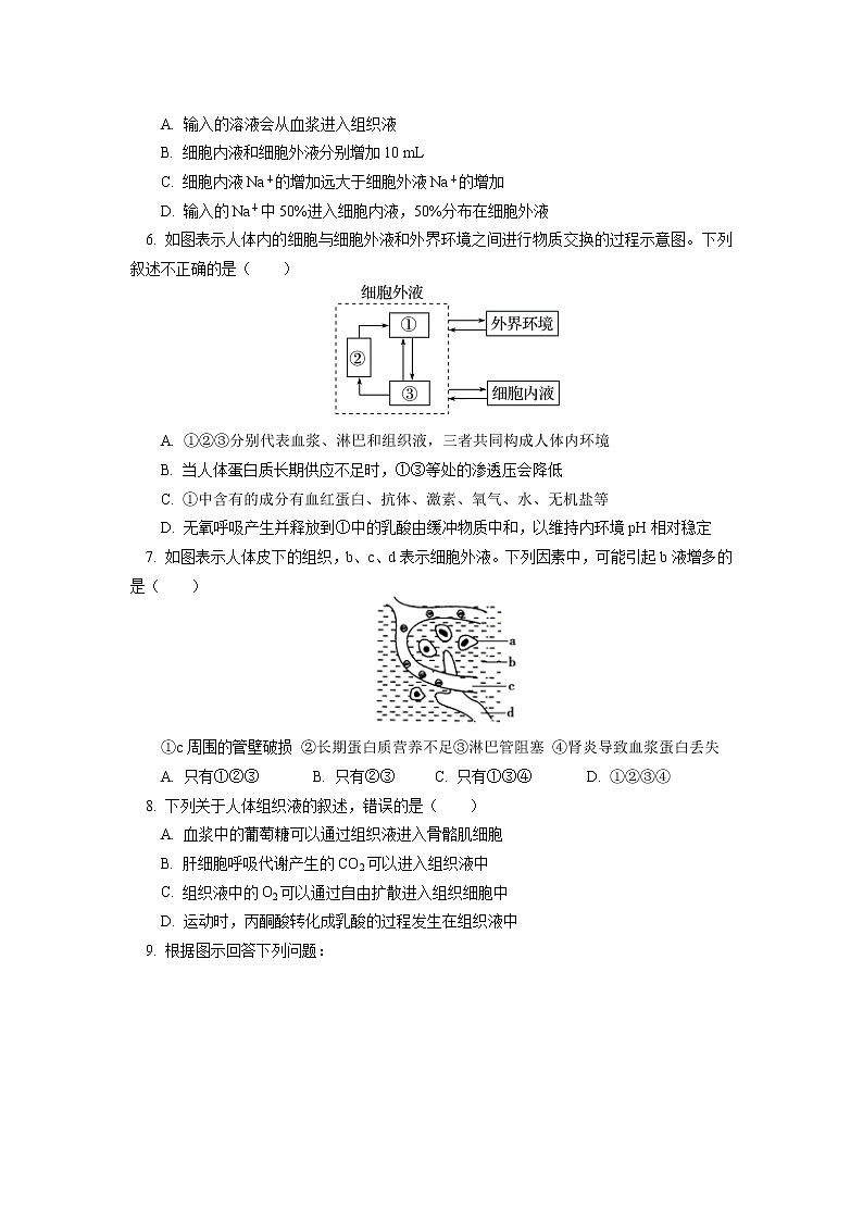 选择性必修1 第1章 人体的内环境与稳态 第一节同步练习02