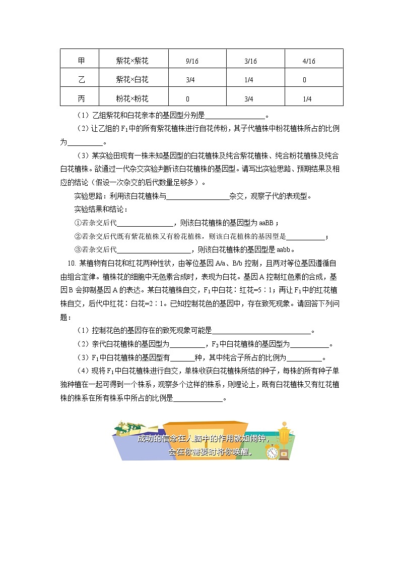 2020-2021学年高一上学期生物人教版（2019）必修二  第1章 遗传因子的发现第二节同步练习（含答案）03