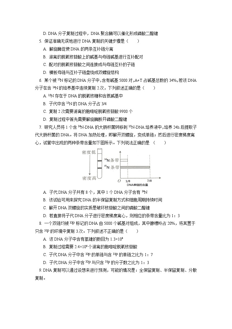 2020-2021学年高一上学期生物人教版（2019）必修二  第3章 基因的本质 第三节同步练习（含答案）第2页