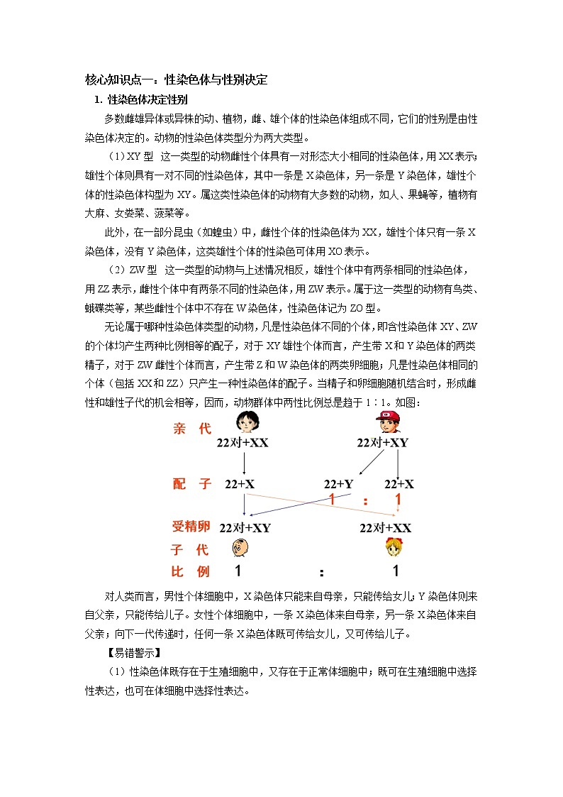 2020-2021学年高一上学期生物人教版（2019）必修二 第2章 基因和染色体的关系 第三节 学案02