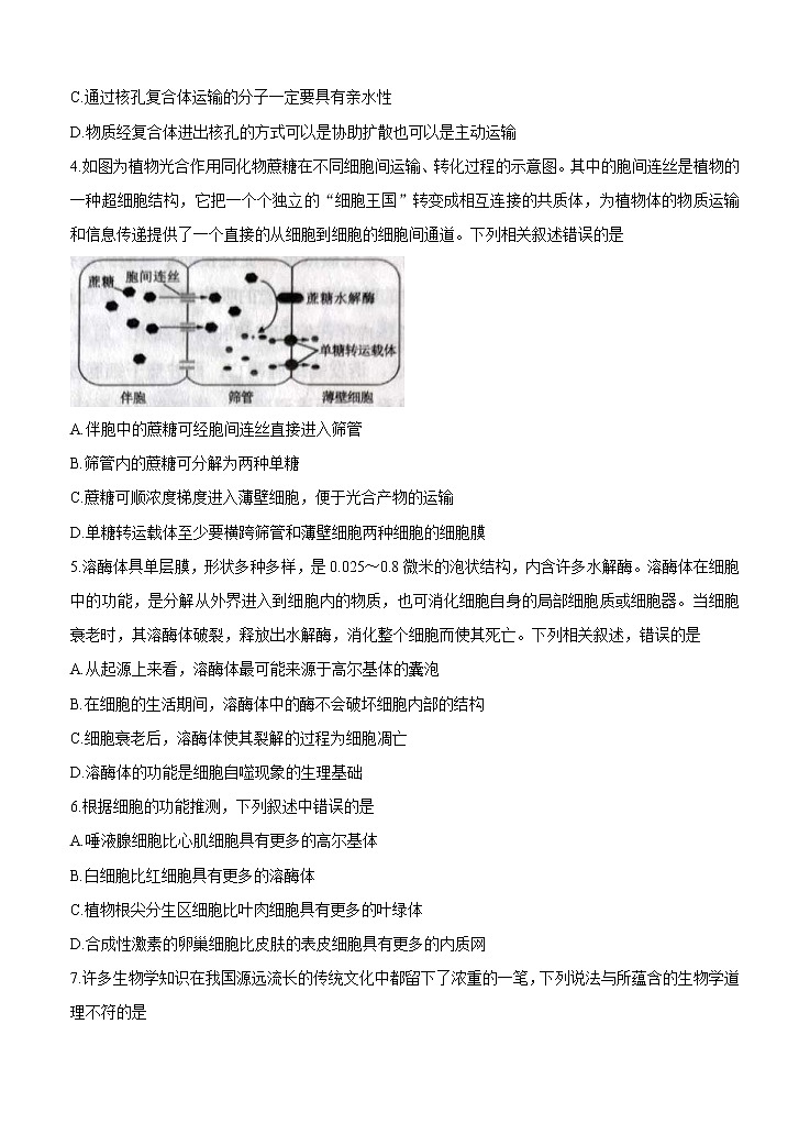 山东省菏泽市2021届高三上学期期中考试 生物 (含答案)02